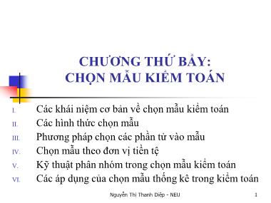 Bài giảng Kiểm toán căn bản - Chương 7: Chọn mẫu kiểm toán