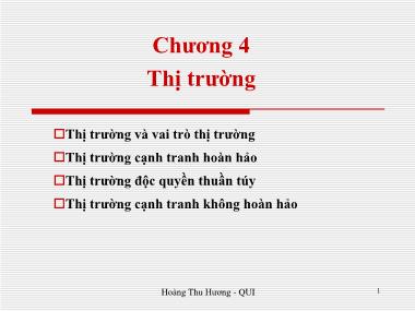 Bài giảng Kinh tế học đại cương - Chương 4: Thị trường - Hoàng Thu Hương