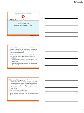 Bài giảng Kinh tế học vĩ mô - Chương 10: Kinh tế vĩ mô trong nền kinh tế mở