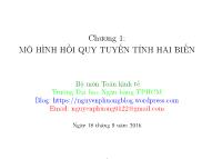 Bài giảng Kinh tế lượng - Chương 1: Mô hình hồi quy tuyến tính hai biến