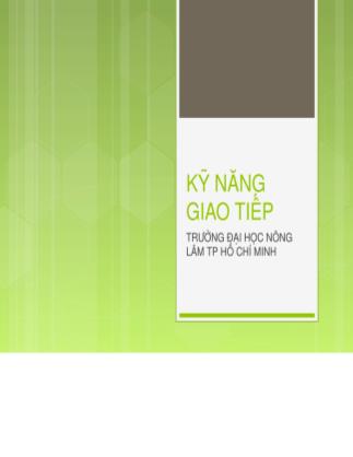Bài giảng Kỹ năng giao tiếp (Mới)