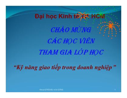 Bài giảng Kỹ năng giao tiếp trong kinh doanh - Chương 8: Kỹ năng viết