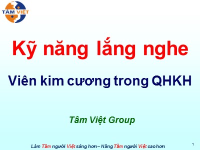 Bài giảng Kỹ năng lắng nghe