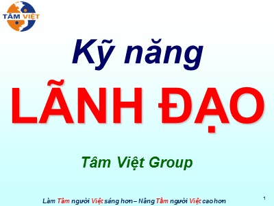 Bài giảng Kỹ năng lãnh đạo (Bản mới)