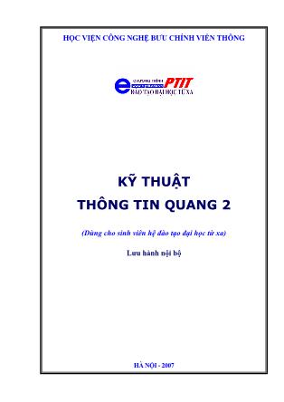 Bài giảng Kỹ thuật thông tin quang 2