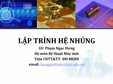 Bài giảng Lập trình hệ nhúng - Chương 1: Giới thiệu lập trình hệ nhúng - Phạm Ngọc Hưng