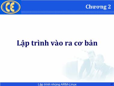 Bài giảng Lập trình hệ nhúng - Chương 2: Lập trình vào ra cơ bản