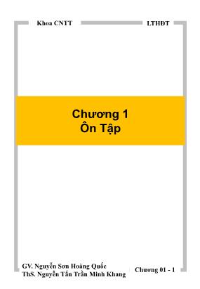 Bài giảng Lập trình hướng đối tượng - Chương 1: Ôn tập - Nguyễn Sơn Hoàng Quốc
