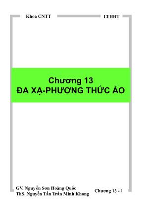 Bài giảng Lập trình hướng đối tượng - Chương 13: Đa xạ - Phương thức ảo - Nguyễn Sơn Hoàng Quốc