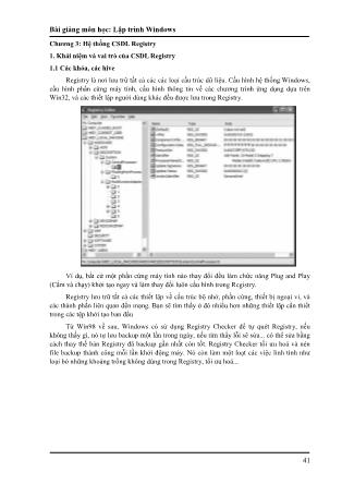 Bài giảng Lập trình Windows (Phần 2)