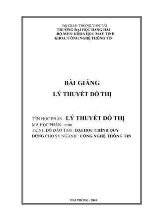 Bài giảng Lý thuyết đồ thị (Bản đẹp)