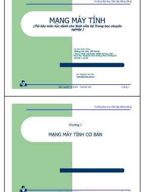 Bài giảng Mạng máy tính - Nguyễn Văn Tẩn