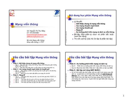 Bài giảng Mạng viễn thông - Nguyễn Thị Thu Hằng