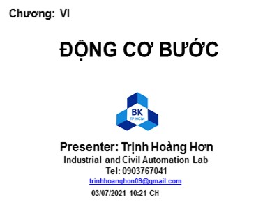 Bài giảng Máy điện đồng bộ - Chương VI: Động cơ bước - Trịnh Hoàng Hơn