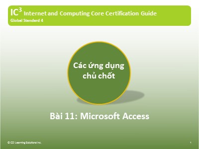 Bài giảng Máy tính căn bản - Bài 11: Microsoft Access