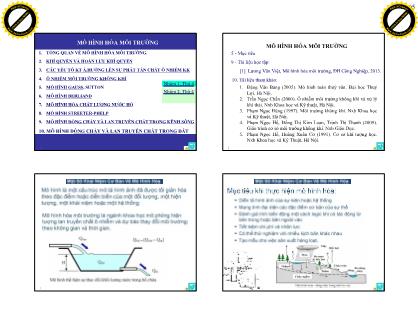 Bài giảng Mô hình hóa môi trường (Mới)