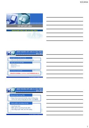 Bài giảng môn Cơ sở dữ liệu - Chương 4: Ngôn ngữ truy vấn có cấu trúc