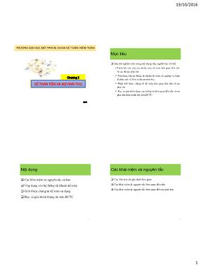 Bài giảng môn Kế toán tài chính 1 - Chương 2: Kế toán tiền và nợ phải thu