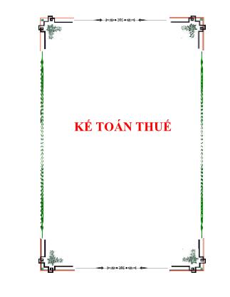 Bài giảng môn Kế toán thuế