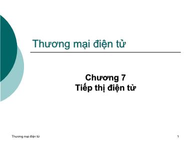 Bài giảng môn Thương mại điện tử - Chương 7: Tiếp thị điện tử