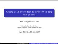 Bài giảng môn Toán cao cấp - Chương 3: Sơ lược về toán tử tuyến tính và dạng toàn phương