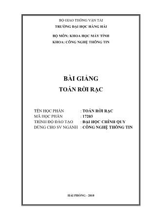Bài giảng môn Toán rời rạc