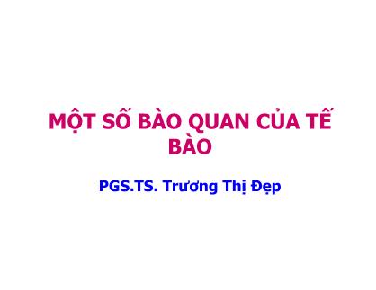 Bài giảng Một số bào quan của tế bào - Trương Thị Đẹp