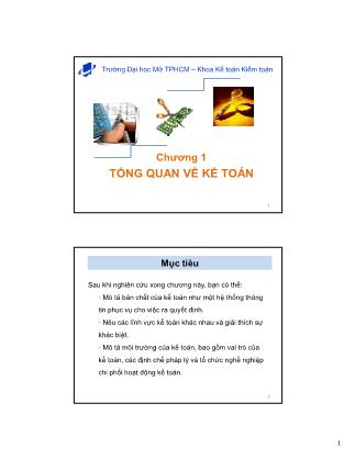 Bài giảng Nguyên lý kế toán - Chương 1: Tổng quan về kế toán - Trần Tuyết Thanh