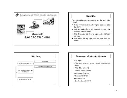 Bài giảng Nguyên lý kế toán - Chương 2: Báo cáo tài chính - Ngọc Ly