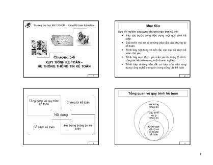 Bài giảng Nguyên lý kế toán - Chương 5+6: Quy trình kế toán - Hệ thống thông tin kế toán - Ngọc Ly