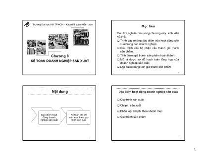 Bài giảng Nguyên lý kế toán - Chương 8: Kế toán doanh nghiệp sản xuất - Ngọc Ly