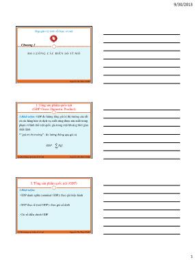 Bài giảng Nguyên lý kinh tế học vĩ mô - Chương 2: Đo lường các biến số vĩ mô - Nguyễn Thị Thùy Vinh