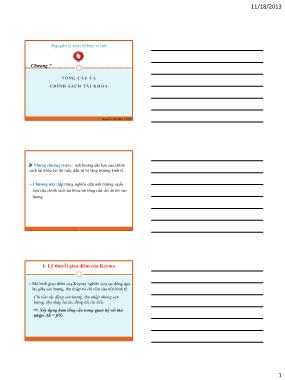 Bài giảng Nguyên lý kinh tế học vĩ mô - Chương 7: Tổng cầu và chính sách tài khóa - Nguyễn Thị Thùy Vinh