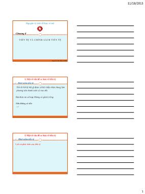 Bài giảng Nguyên lý kinh tế học vĩ mô - Chương 8: Tiền tệ và chính sách tiền tệ - Nguyễn Thị Thùy Vinh