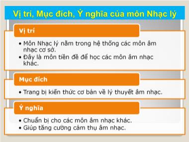 Bài giảng Nhạc lý - Tiết 12: Quãng có bậc chuyển hóa, tính chất quãng, đảo quãng - Đặng Cao Sơn