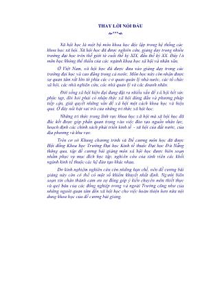 Bài giảng Nhập môn xã hội học (Phần 1)