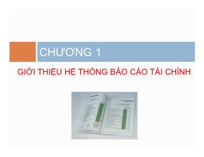 Bài giảng Phân tích Báo cáo tài chính - Chương 1: Giới thiệu hệ thống báo cáo tài chính