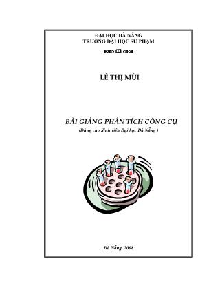 Bài giảng Phân tích công cụ - Lê Thị Mùi