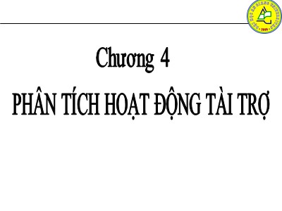 Bài giảng Phân tích tài chính - Chương 4: Phân tích hoạt động tài trợ