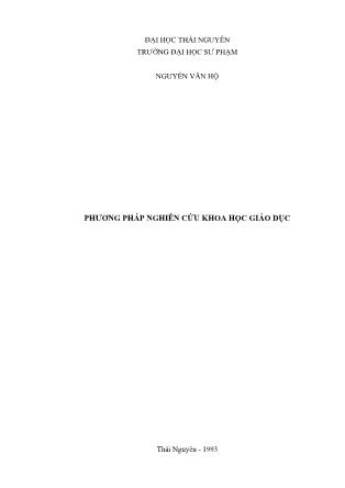 Bài giảng Phương pháp nghiên cứu khoa học giáo dục (Phần 1)