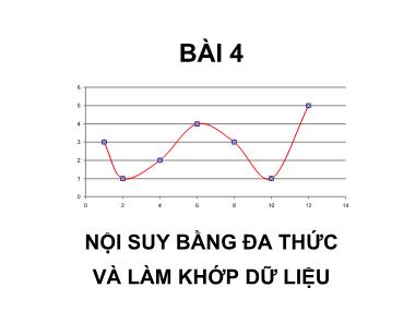 Bài giảng Phương pháp số - Bài 4: Nội suy bằng đa thức và làm khớp dữ liệu