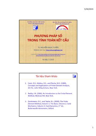 Bài giảng Phương pháp số trong tính toán kết cấu - Chương 1: Giới thiệu chung - Nguyễn Ngọc Tuyển