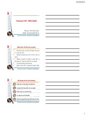 Bài giảng Quản trị học - Chương 8: Điều khiển - Bùi Hoàng Ngọc