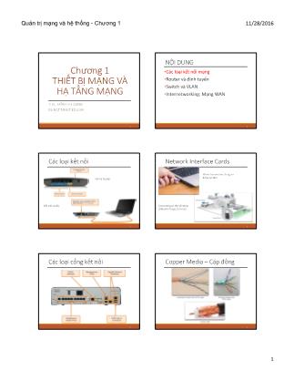 Bài giảng Quản trị mạng và hệ thống - Chương 1: Thiết bị mạng và hạ tầng mạng - Trần Thị Dung