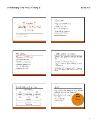 Bài giảng Quản trị mạng và hệ thống - Chương 2: Quản trị mạng Linux - Trần Thị Dung