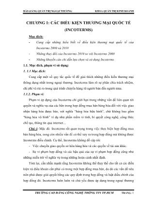 Bài giảng Quản trị ngoại thương (Phần 1)