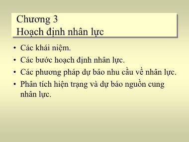 Bài giảng Quản trị nhân lực - Chương 3: Hoạch định nhân lực