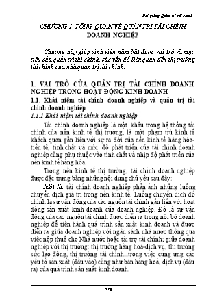 Bài giảng Quản trị tài chính (Mới nhất)
