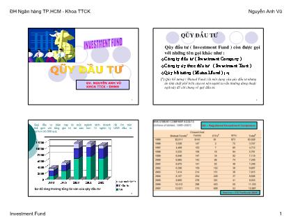 Bài giảng Quỹ đầu tư - Nguyễn Anh Vũ