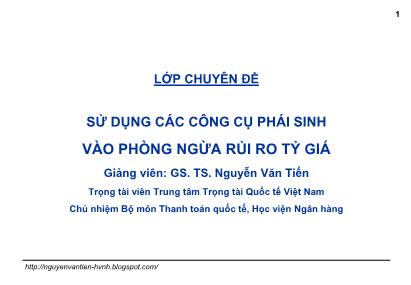 Bài giảng Sử dụng các công cụ phái sinh vào phòng ngừa rủi ro tỷ giá - Bài 2: Những vấn đề cơ bản trong kinh doanh ngoại tệ - Vũ Văn Tiến